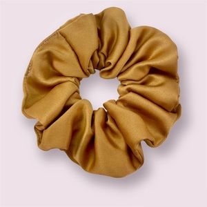 HANDMADE spiral satin hair scrunchie, tan